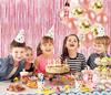 BRAVESHINE 2-Piece Tassel Curtain Set Sparkling Background Bright Gloss Birthday Party Decor 100cm*250cm