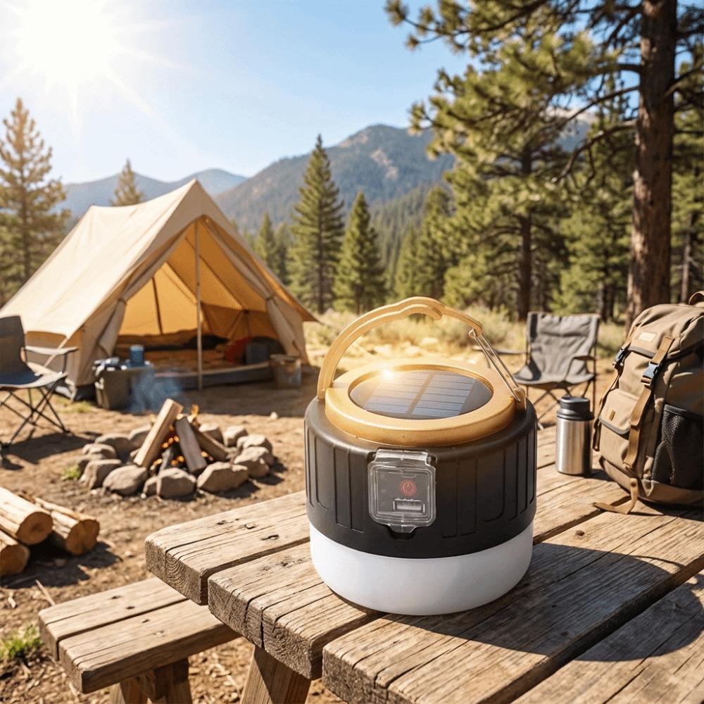 Remote Control Rechargeable Lantern Solar Powered Tent Light LED Camping Light Handheld Use