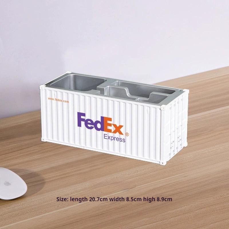 1:30 Scale Shipping Container Business Card Organizer Desk Stationery Storage Box Office Decor Pen Holder Creative Gift Ornament