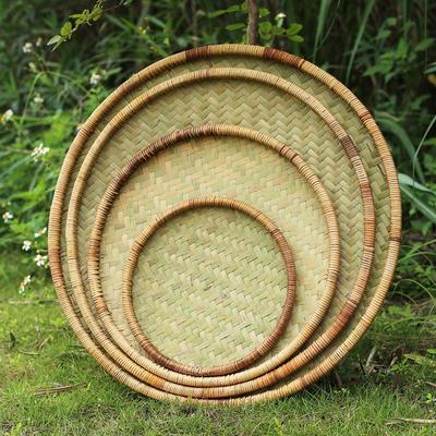 Handmade Bamboo Weaving Sieve Tray: Decorative Round Basket for Drying, Tea Ceremony, and Vegetables