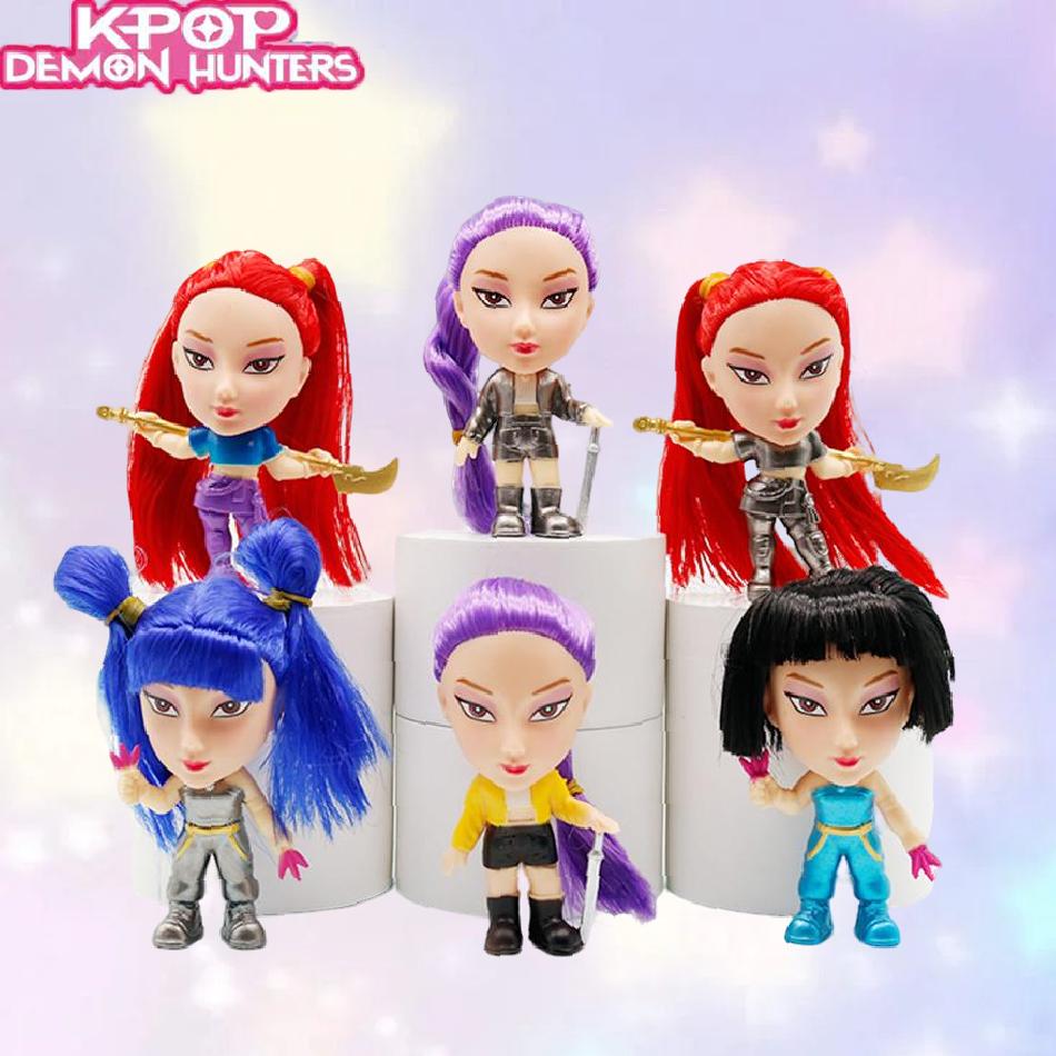 Barbie Hair Kpop Demon Hunters Figure Model Toy PVC Cartoon New Product Desk Decoration Collection Figures Model Toy For Kid