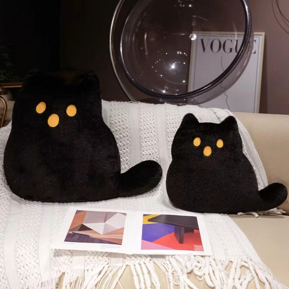 Halloween Style White Cat Plush Pillow PP Cotton Black Cat Plush Doll  Children Girl