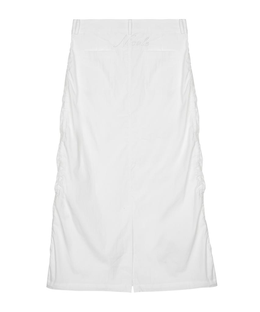 Nigaennikol Nicole Shirring Long Skirt_White