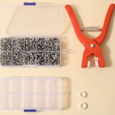 Metal Snaps Buttons with Fastener Pliers Press Tool Kit Ergonomic Design Easy To Use Sewing-free Fabric Snaps Clothing Snaps