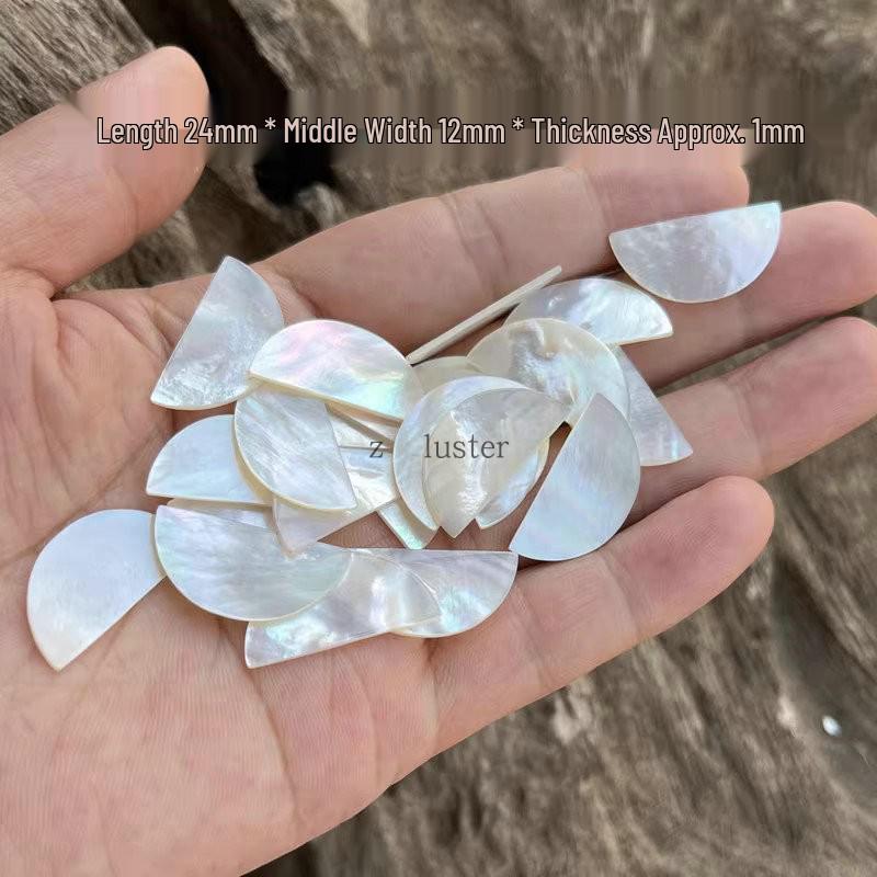 Weiße Perlmutt-Halbrundschalen für handgefertigten Schmuck und DIY-Accessoires