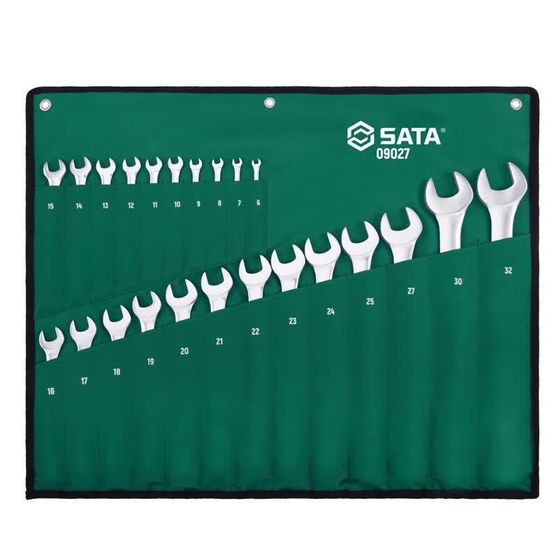 SATA 09027 23-Piece Full Polish Combination Wrench Set