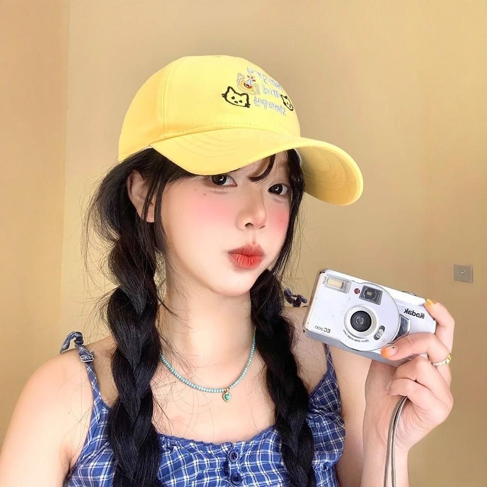 Korean Cat Peaked Cap Cotton Snapback Cap Fashion Letter Baseball Cap  Summer