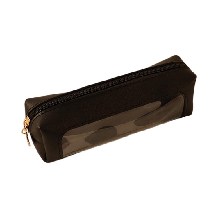 Waterproof PU Pencil Bag Clear Pen Pouch Zippered Pencil Case for Student