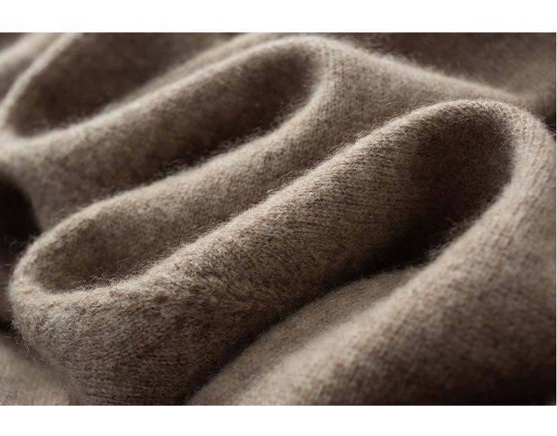 Women's High Neck Cashmere Sweater - Stylish Wheat Ear Knit for Autumn/Winter.