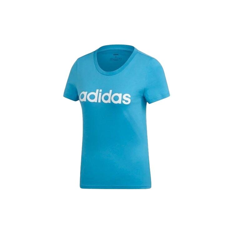 (WMNS) adidas Alphabet logo Printing Short Sleeve Blue Women s DU0630 S