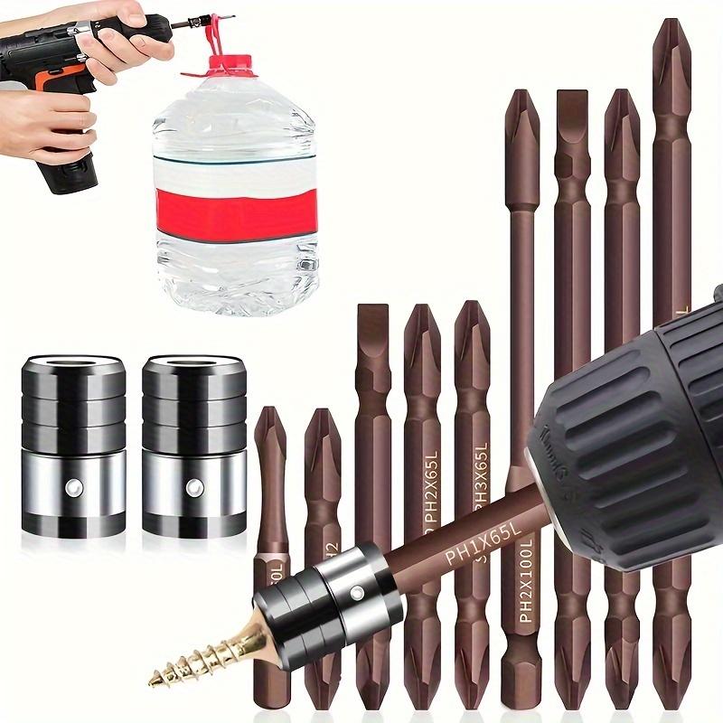 10pcs Magnetic Screwdriver Drill Bit Set, S2 Alloy Steel Anti Slip Long Drill Bit, Fine Tooth Design Circular Drill Bit