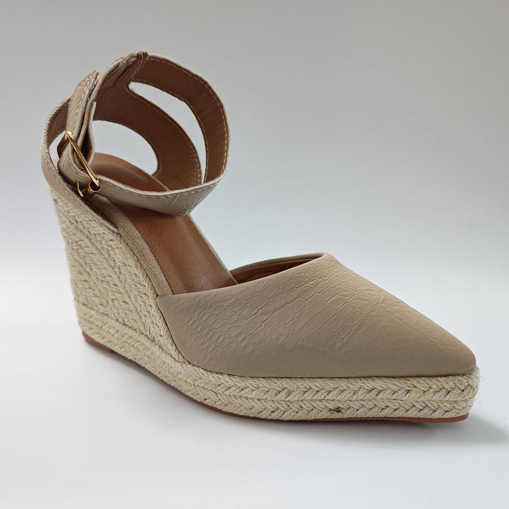 Espadrillas con Plateau da Donna Zeppa 10cm Punta Sottile Eleganti Scarpe da Festa Donna Taglie Forti 42