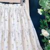 Prairie Chic Spring Summer Women Sweet Skirt Elastic Waist Floral Embroidery Midi A-Line Skirt Elegant Feminine Ladies' Fairy Skirt