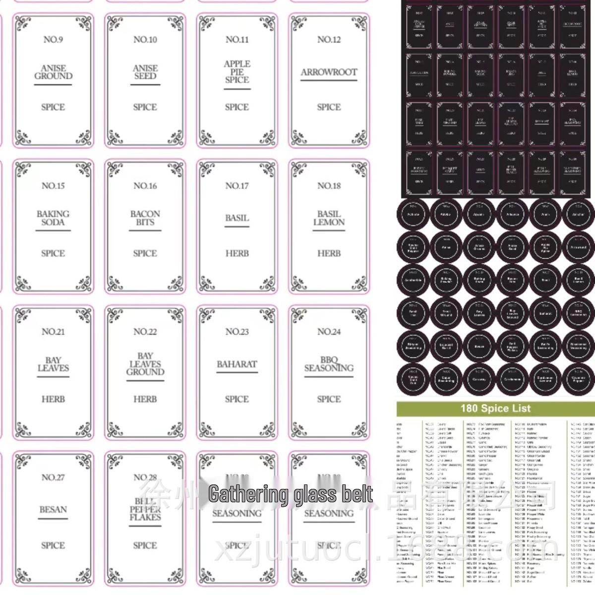 Set of 24 Glass Spice Jars with Bamboo Lids, 4oz Square Bottles