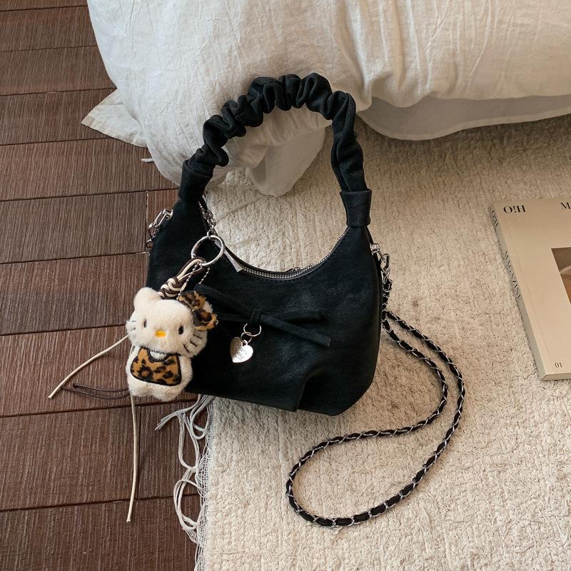 Fold Bow Small Bag Women s Retro Handbag Cloud All-matching Chain Cross-body 20x9x11