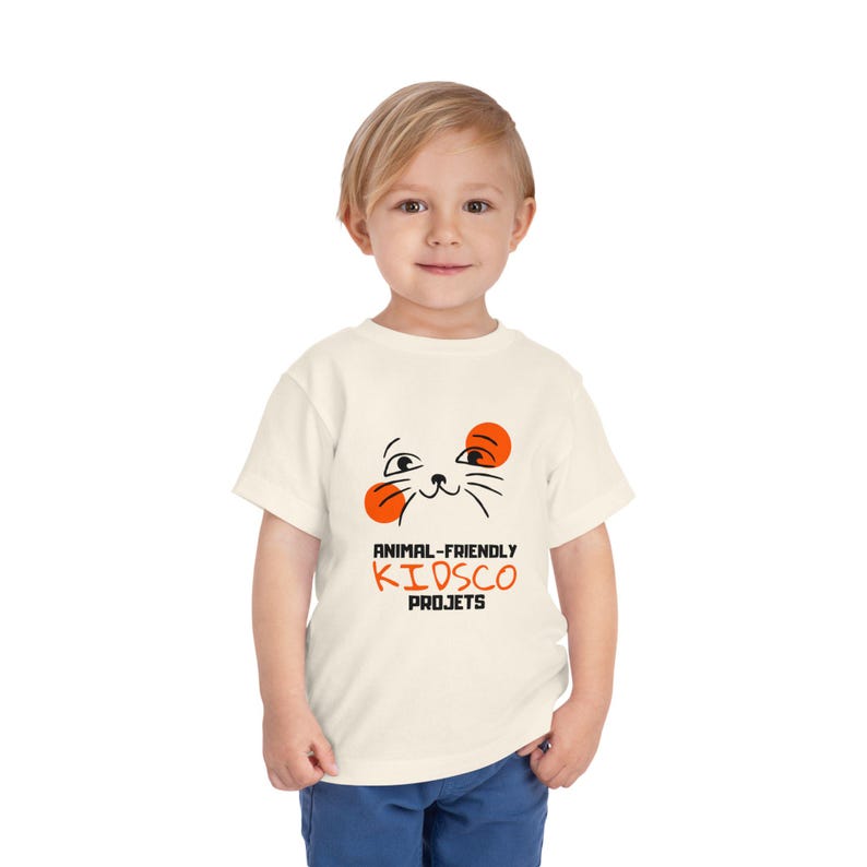 Toddler Kitten Face Tee – Animal-Friendly KidsCo Projects, Soft Cotton Shirt 140