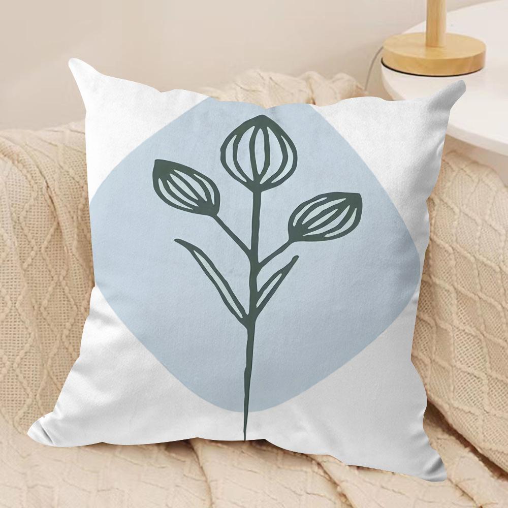 Minimalist Plants Cushion Cover Short plush Doublesided Print Square Throw Pillow Covers Sofa Home Cushion Decor