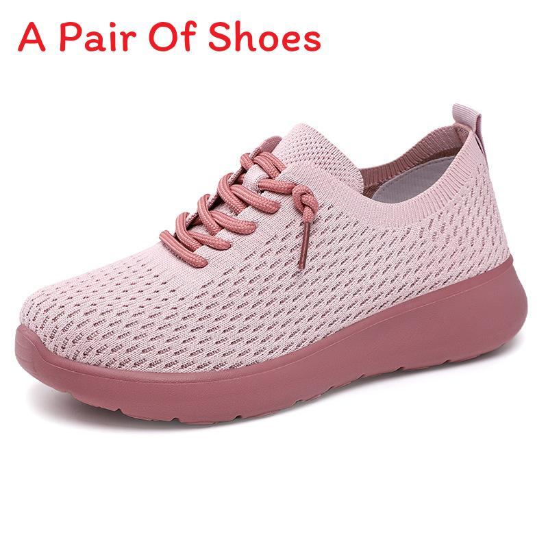 Casual Womens Breathable Flyknit Sneakers With Flat Sole For Summer Comfort
