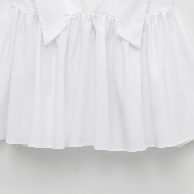 Jnleaog Spring New Arrival Women's Clothing Fashion Style French Fashion In Stock Drawstring Bowknot Decoration Poplin Tops