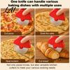 Durable Cheese Cutting Blade Stainless Steel Pizza Cutter Wheel Pastry Dough Slicer Tool for Crusts Easy Grip Baking Pie Pastries Pancake Ergonomic