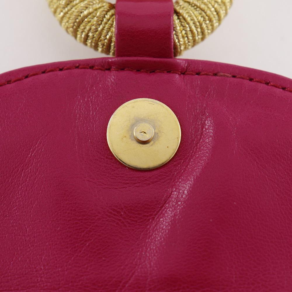 LOEWE Pochette Shoulder Bag fringe pink leather Women Used