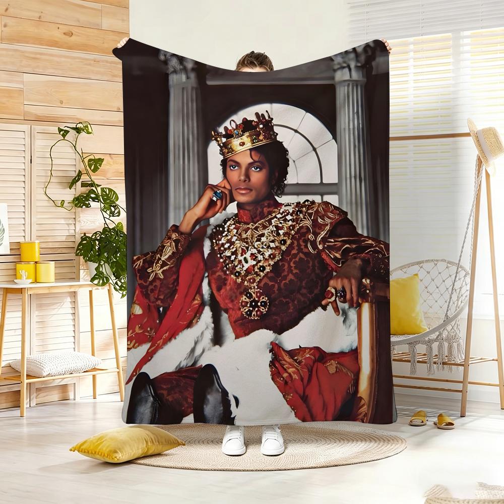 Kpop M-Michael Jackson Throw Lightweight 240G Flannel Blanket Soft Skin-Friendly For Summer Cooling