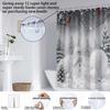 1 Pc Christmas White Snowman Shower Curtain Waterproof Shower Partition Curtain with 12 Hooks Multiple Sizes Machine Washable