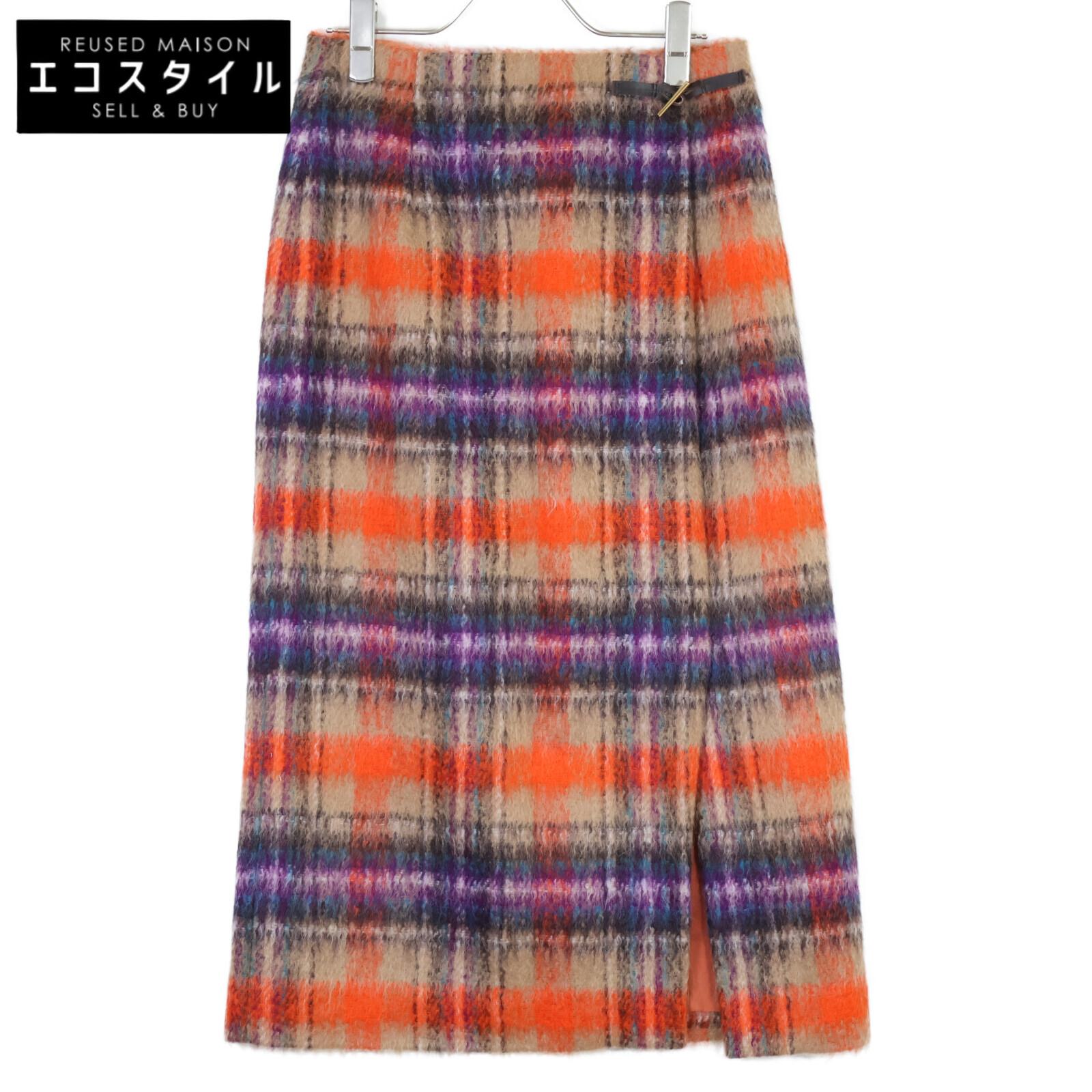 

ANAYI Orange x Purple Shaggy Check Skirt skirt 38 OrangeUsed