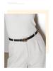 Women's Black Slimming Genuine Leather Belt with Bamboo Buckle