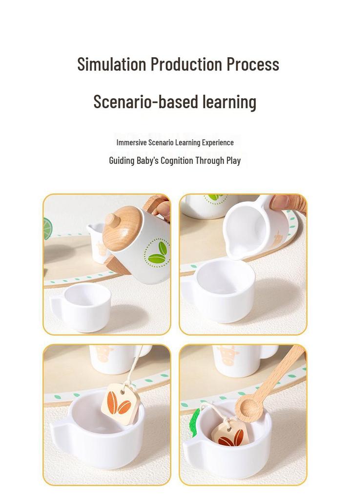 Wooden Afternoon Tea & Dessert Play Set for Kids