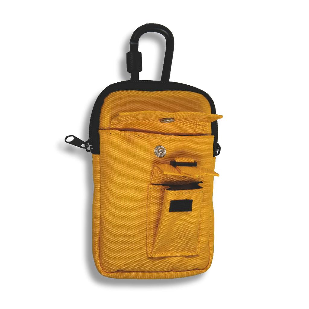 Work Pouch with Belt Loop and Yellow Multi-functional 2-Way Carabiner, WK-12YE,