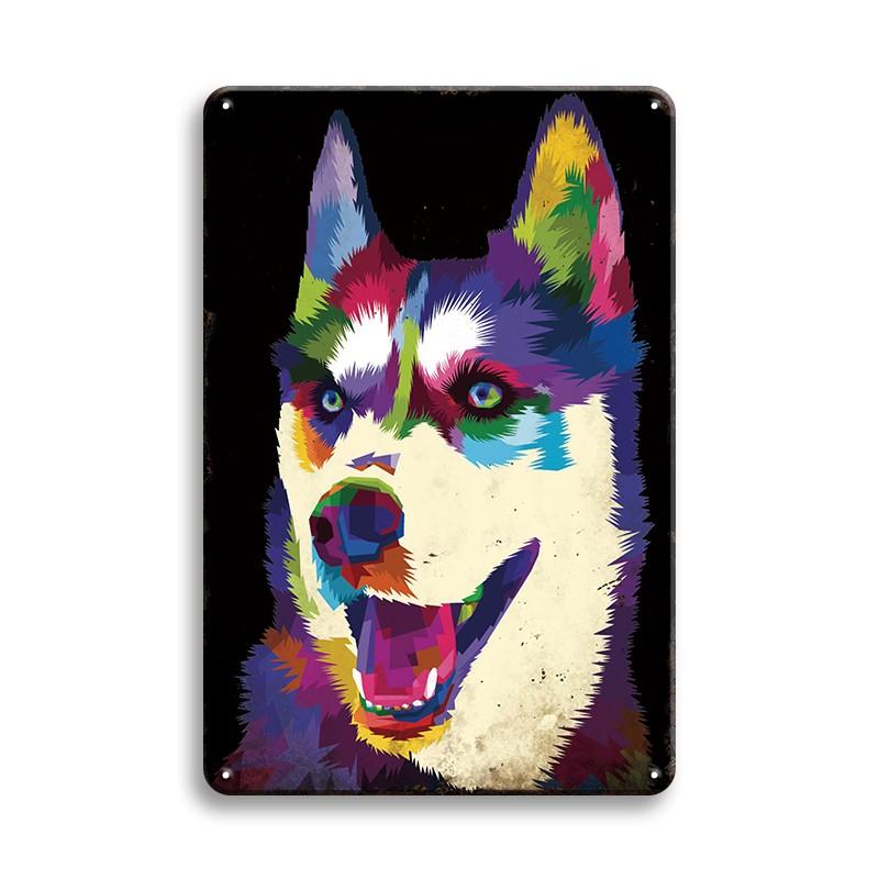 INEED Vintage Pet Plaque Cat Dog Metal Tin Sign Pub Bar Home Decor Lion Corgi Shepherd Art Poster Retro Decor Wall Iron Plate