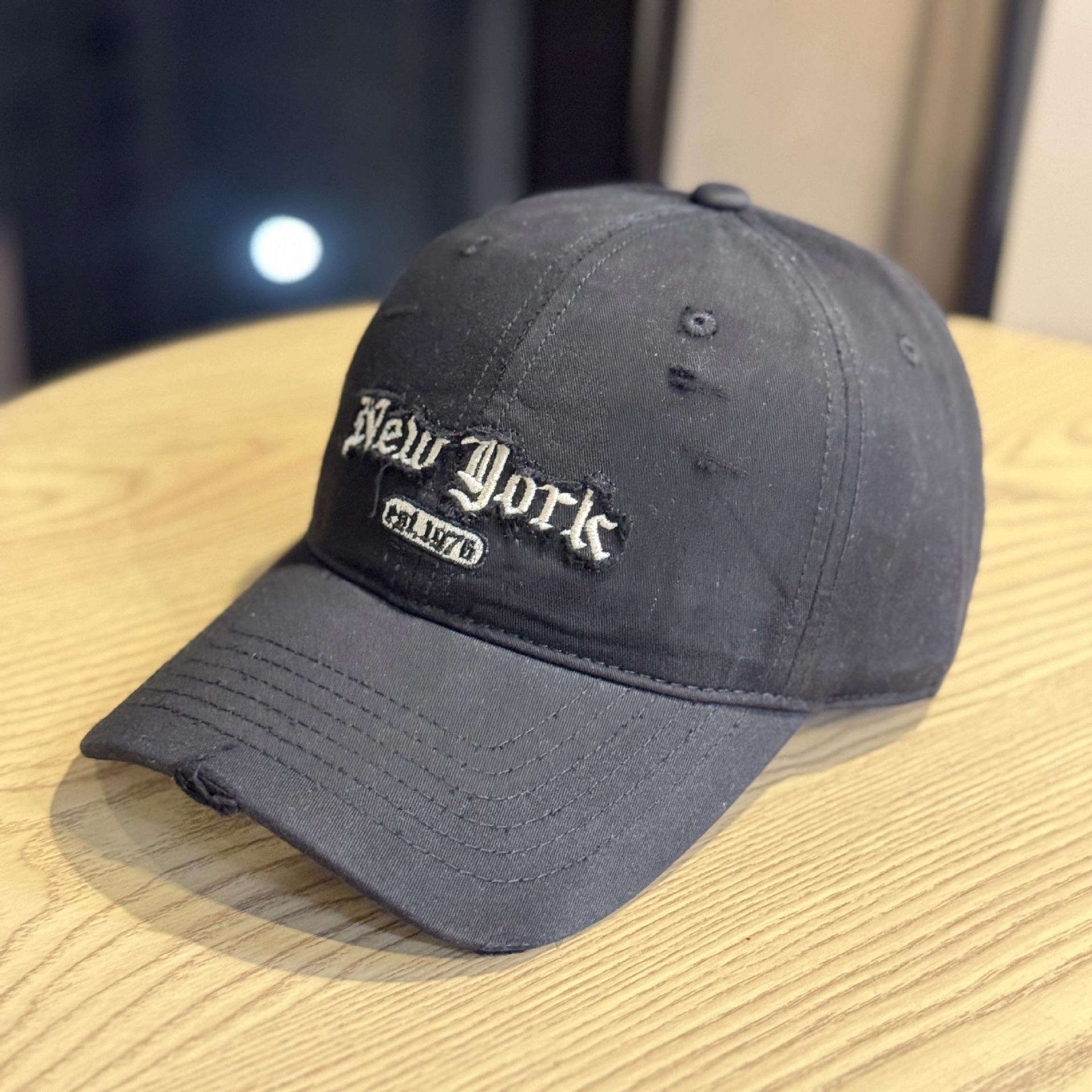 

High-quality new style baseball cap with trimmed edges for women, makes the face look smaller, large brim, Korean version, spring/summer hat, men s Adult54-60Adjustable чёрный