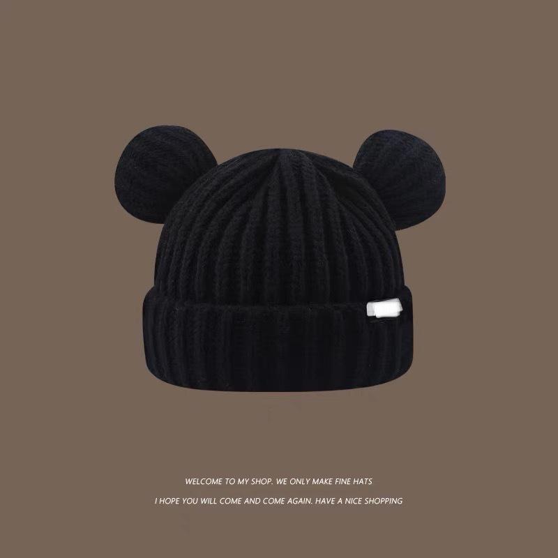 Hat Women's Autumn and Winter Wool Hat Stacking Hat Cold Hat Couple Baotou Hat Knitted Hat Spring and Autumn Confinement Hat Big Head Circumference
