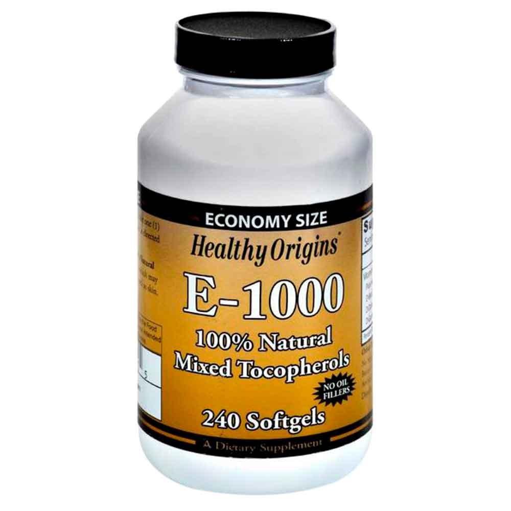 Healthy Origins E-1000 Natural Mixed Tocopherol Softgels 240 Tablets 1 pcs