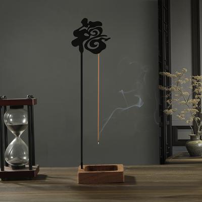 Chinese Fu Incense Holder for Sticks Upside Down Incense Burner with Wooden Ash Catcher Buddhism Supplies Home Decor