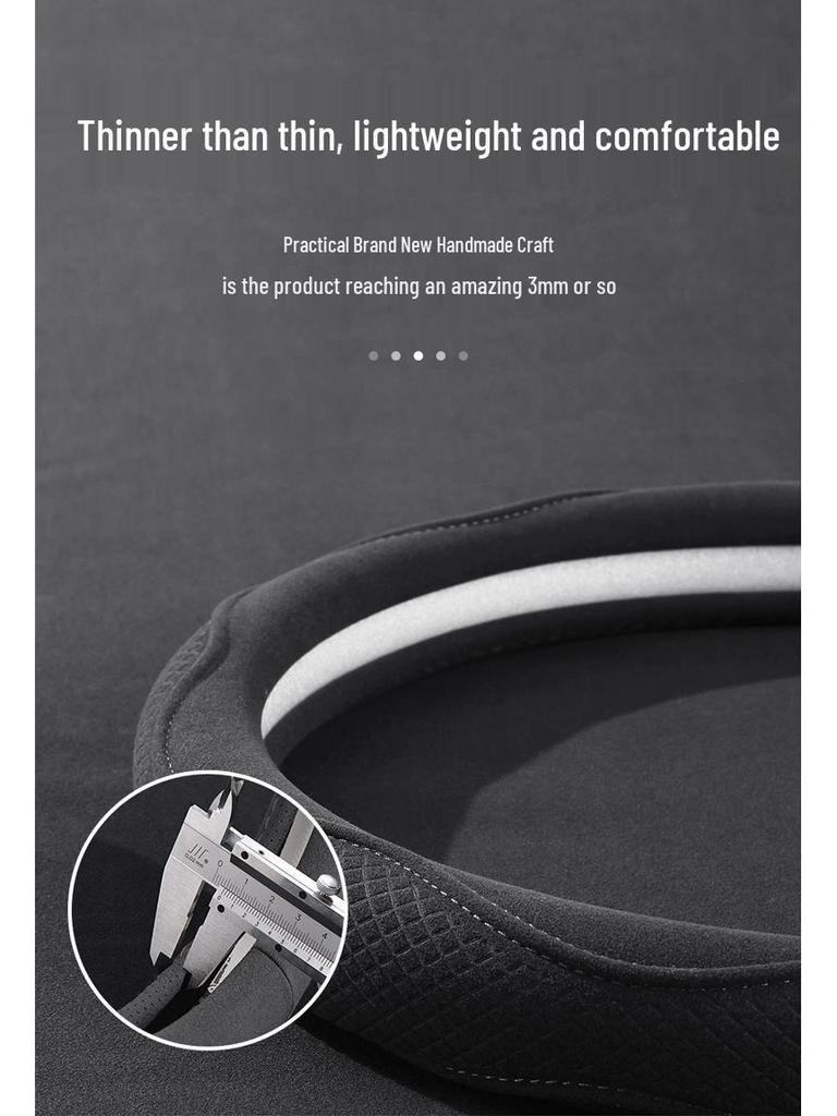 Ultratunt Mockaskinn Rattöverdrag: Andningsbar, Halkfri, Svettabsorberande, Året-runt Universell Passform.