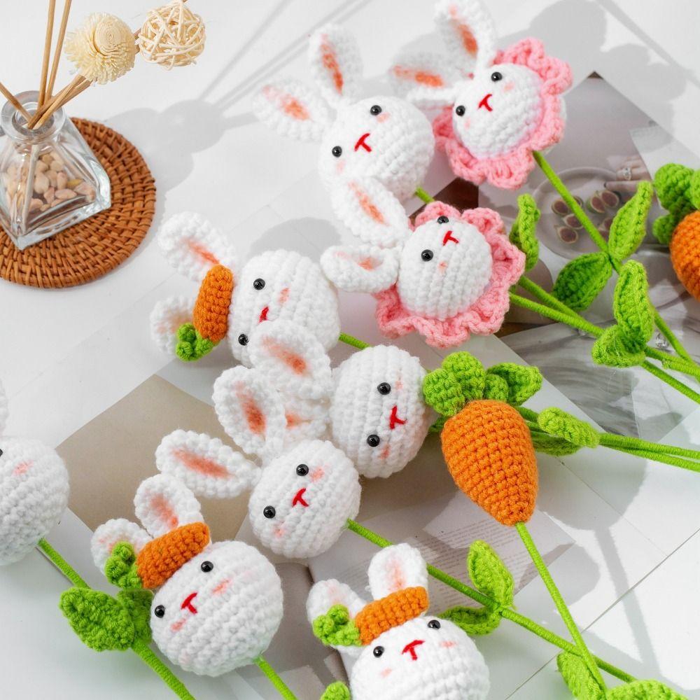 Hand Woven Yarn Graduation Knitted Flower Doctoral Hats Hand-knitted Flowers Home Decor