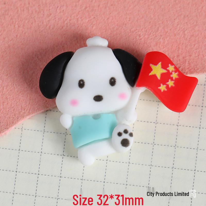 Sanrio Cartoon Flag Resin DIY Accessories: Phone Case, Hair Accessories, Pendant, Shoe Decor