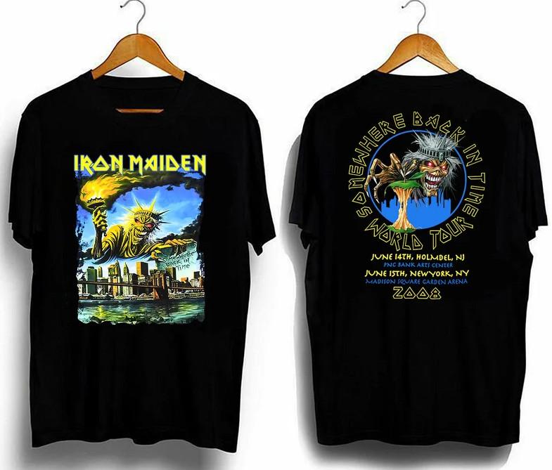 Iron Maiden Somewhere Back In Time World Tour 2008 New York T-Shirt, Iron Maiden