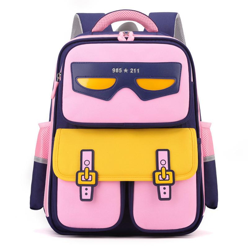 Adorable Cartoon Design Spacious School Backpack For Kids In Grades 1-5 Boys And Girls