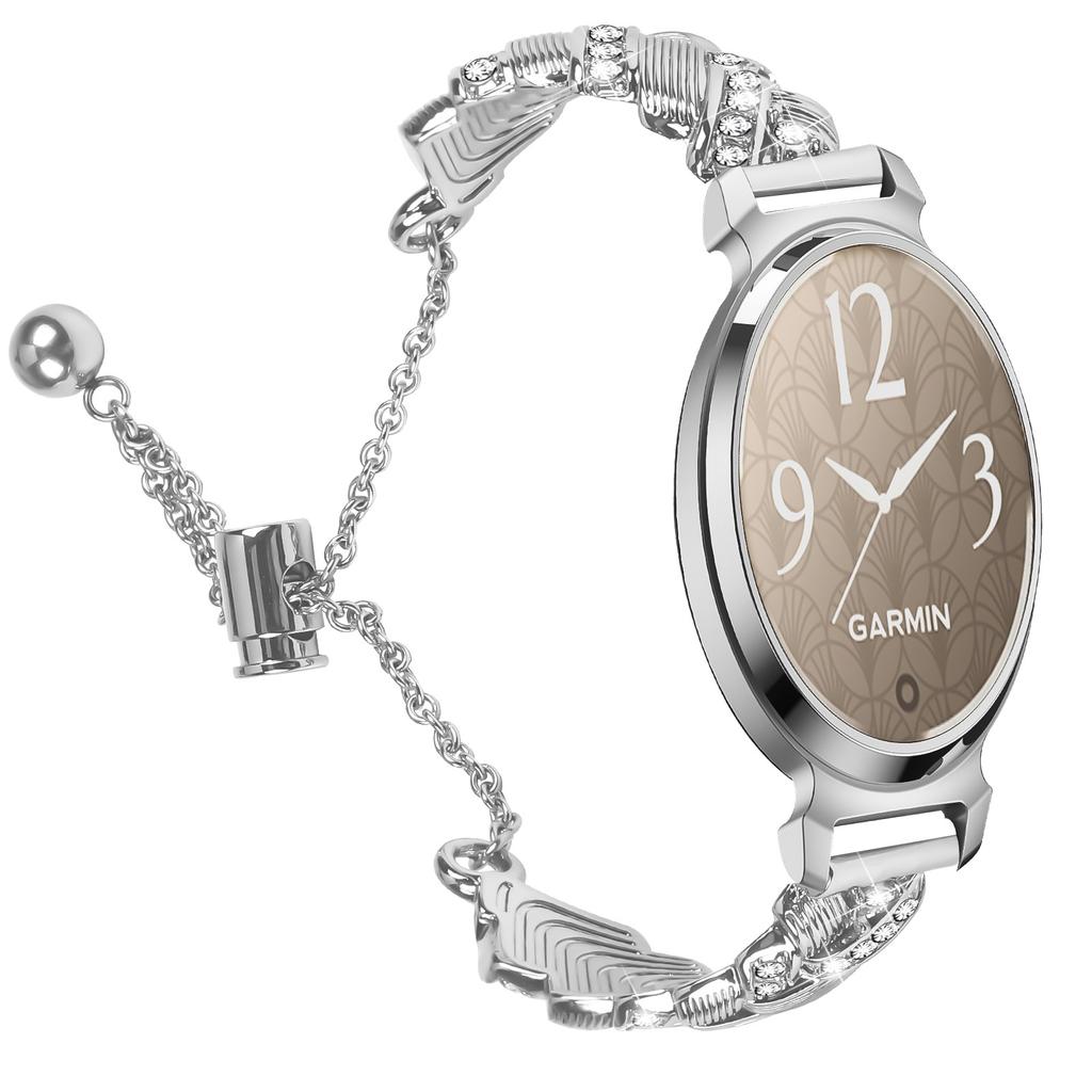 Metal Watch Band for Garmin Lily 2 Active Smartwatch, Stainless Steel, Adjustable