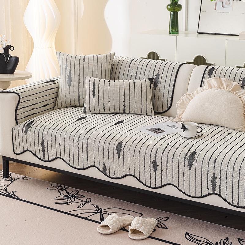 Special-Shaped Summer Ice Silk Sofa Cushion Summer Mat Seat Cushion Fixed Non-Slip Sofa Cover New Cover