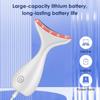 Neck Face Beauty Device 3 Colors Led Photon Facial Massager Firming Rejuvenation Anti Wrinkle Ultrasonic Vibration Lifting