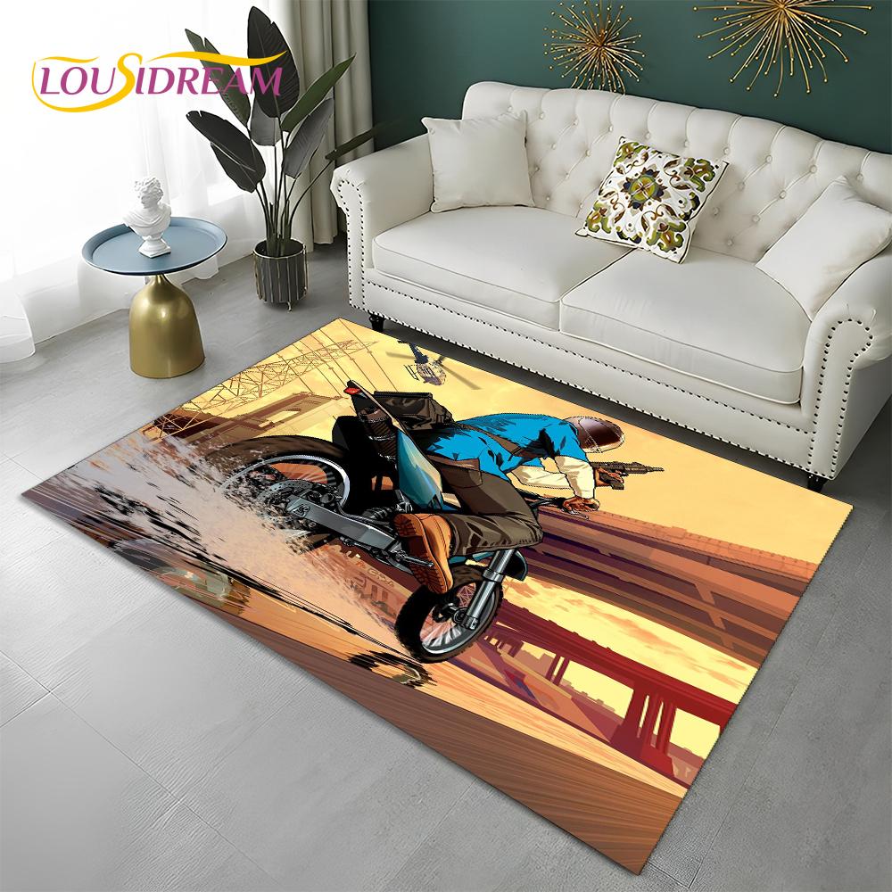 Grand Theft Auto Games 3D GTA  Gamer Carpet Rug for Home Living Room Bedroom Sofa Doormat Decor,kids Area Rug Non-slip Floor Mat