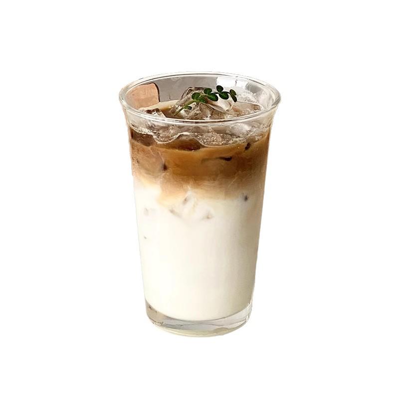 Ins Style Flip-Top Glass Beverage Cup for Coffee, Tea, Milk, Milkshakes, Lattes, and More