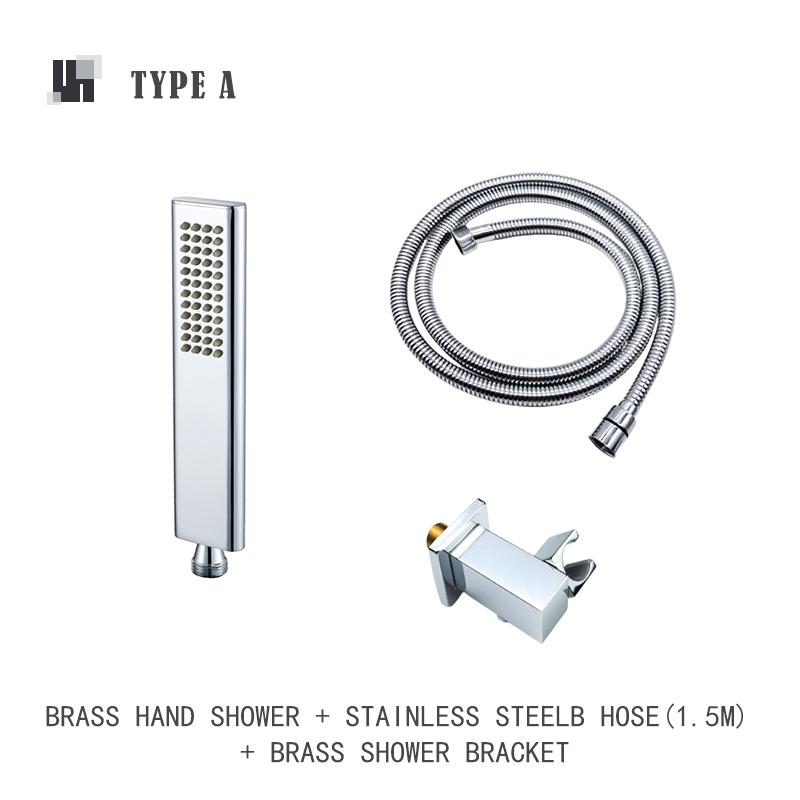 Brass Handheld Shower Head Replacement Showerhead for Bathroom Showering System Contemporary Square Round Oval Polished Chrome