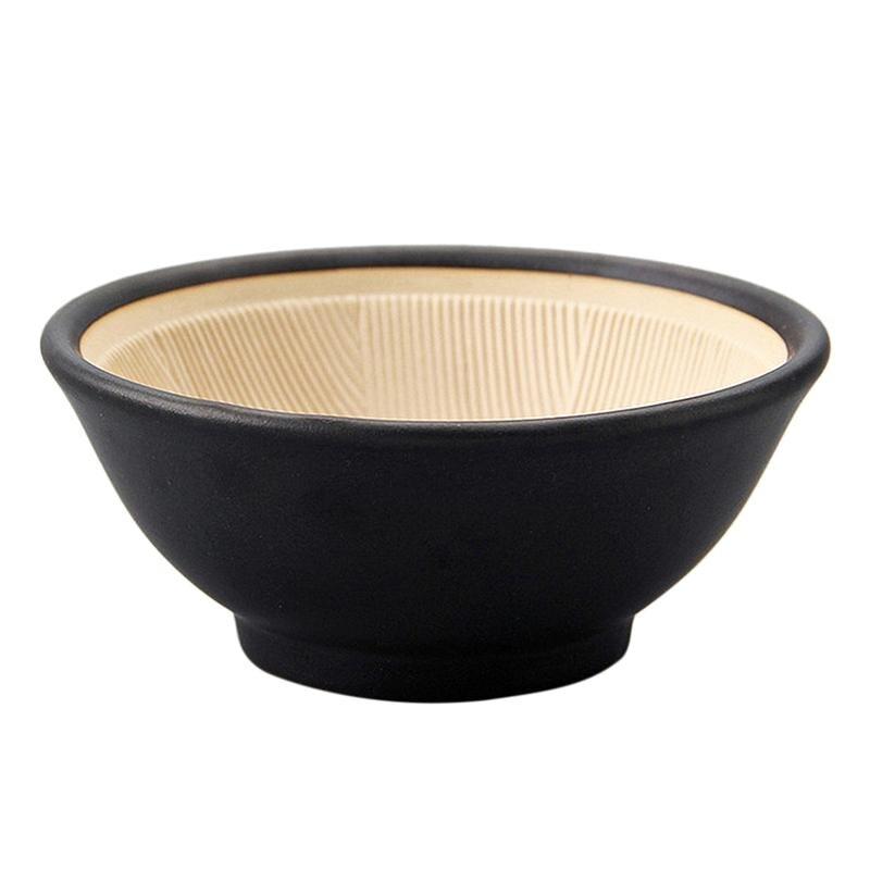 

Japanese Style Ceramic Grinding Bowl Kitchen Restaurant Tableware Bowl for Home Restaurant Hotel (Black) | Bowls