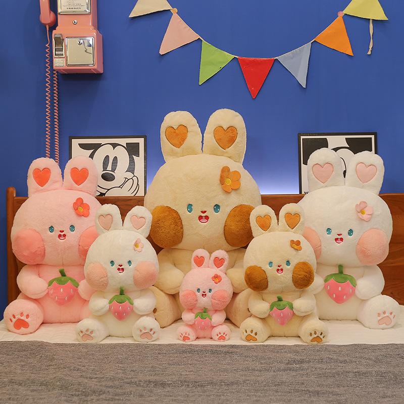 Cute Doodle Rabbit Plush Toys Little Bunny Doll Pushing Pillow Girls Birthday Gift Children's Dolls