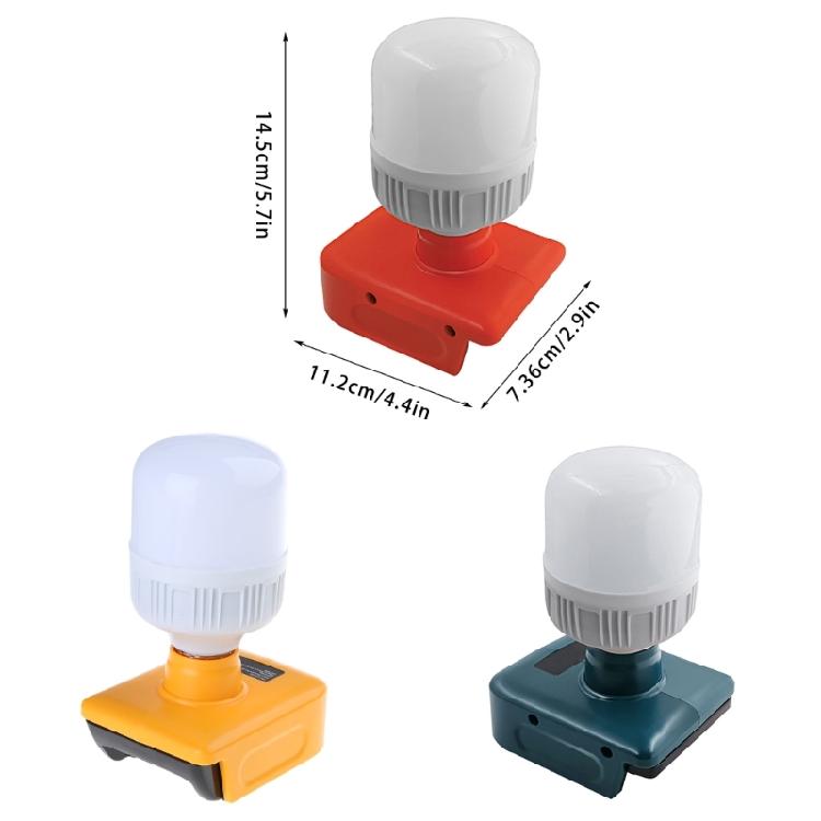 LED Work Lights with LED Bulb, 12W 1300lm Protable LED FloodLight for 18V Battery 6500K Cordless Flashlight for Outdoors